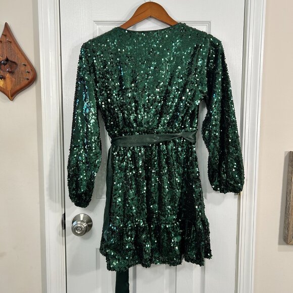 LC Sequin Wrap Mini Dress - Picture 4 of 5